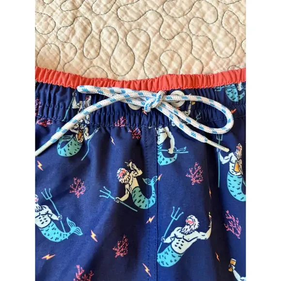 Chubbies Men's‎ Navy Blue Swim Trunks with Merman Print Size Medium #498 NWOT - Picture 5 of 6
